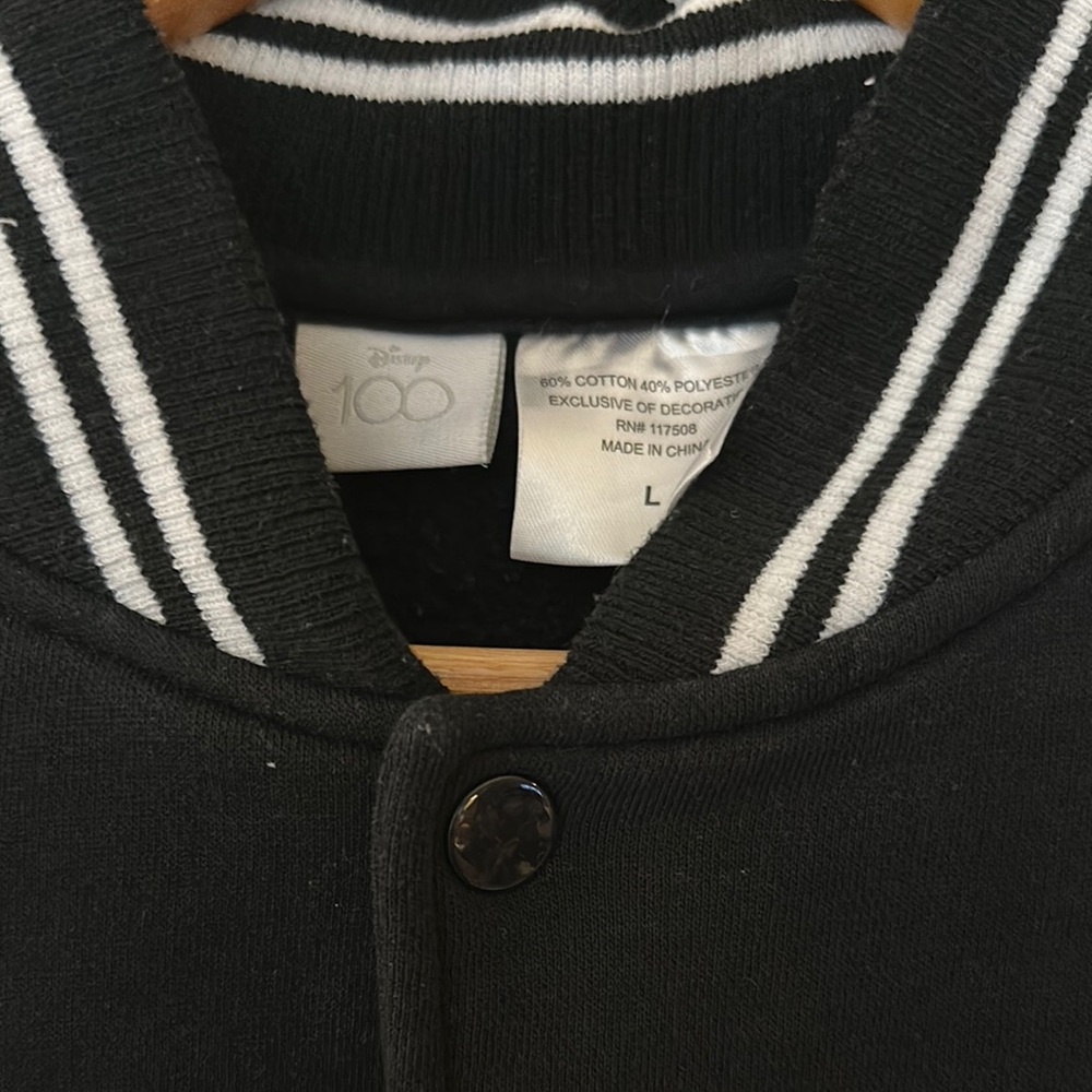 Disney Mickey Mouse Club Black and White Varsity Jacket Size Large - Picture 4 of 5